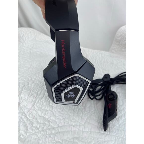 Hunterspider V1 Red/Black Gaming Headset Wired Over Ear w/ Mic for PC PS4 Xbox - Picture 5 of 10